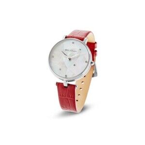 Bolvaint Vainui Mother-of-Pearl Luxury Ladies Watch Silver & Garnet Red NEW